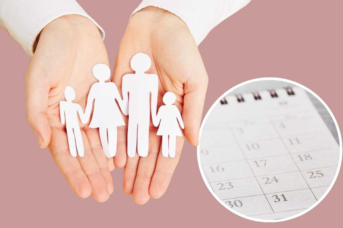 Sagome di persone in mano, calendario