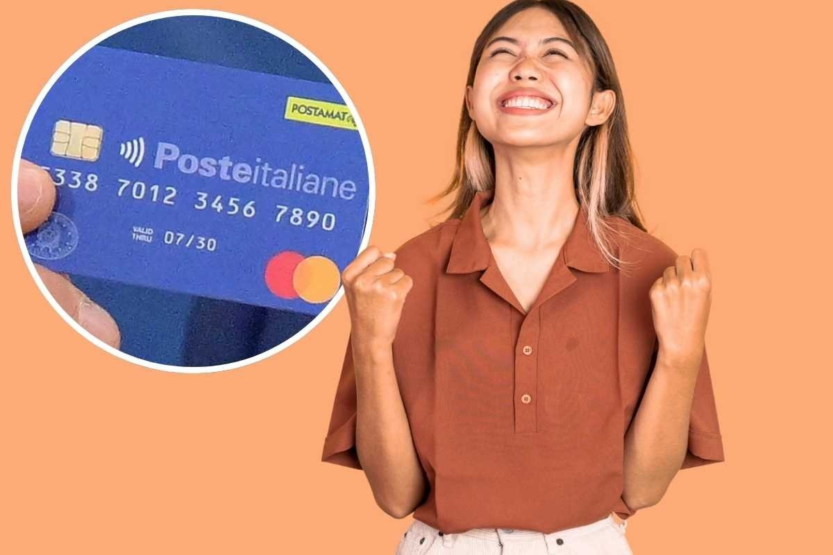 Donna che esulta, carta di inclusione