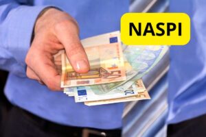 uomo consegna euro, scritta naspi