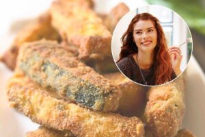 verdure impastellate e ragazza