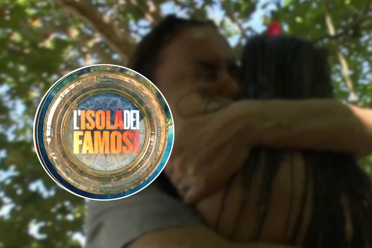 Logo Isola dei famosi e due concorrenti