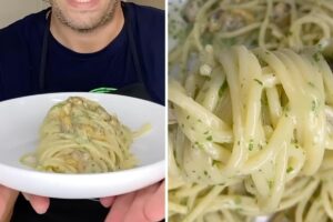 collage di spaghetti alle vongole